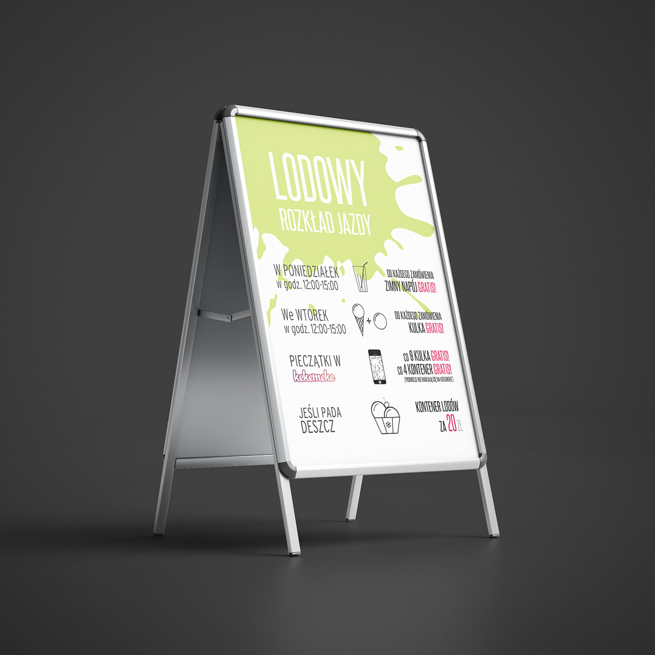 webstoodio | projekty graficzne plakatów i cenników dla producenta lodów