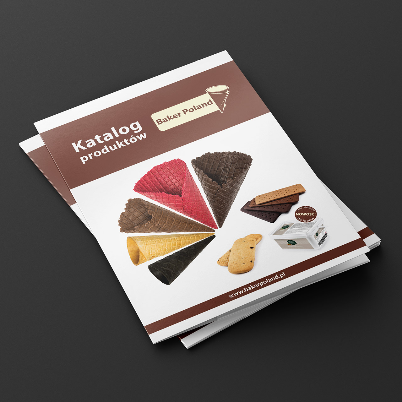 webstoodio | Grafika reklamowa | Katalog- produktów dla producenta rożków do lodów