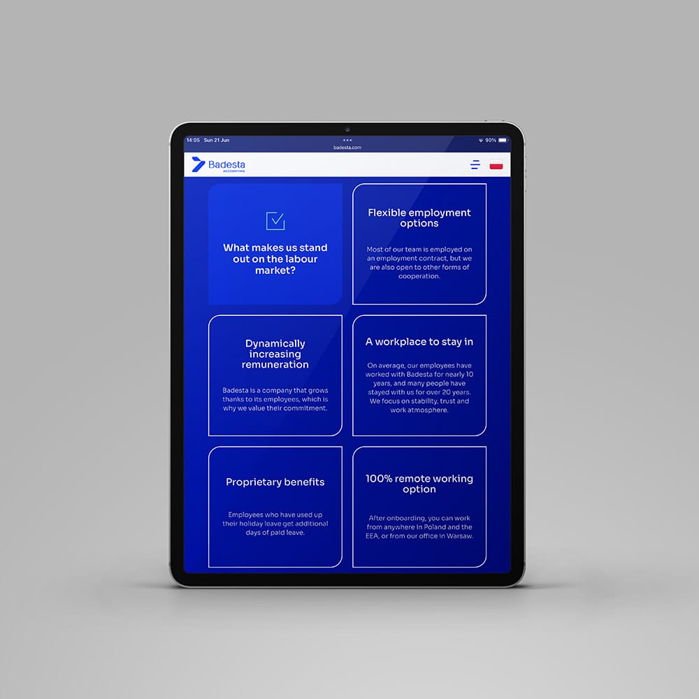 webstoodio | modern website for Badesta Accounting
