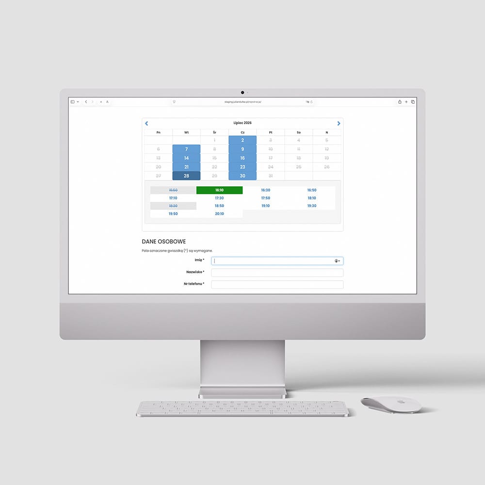 webstoodio | strona www z systemem rejestracji dla kliniki ortopedycznej